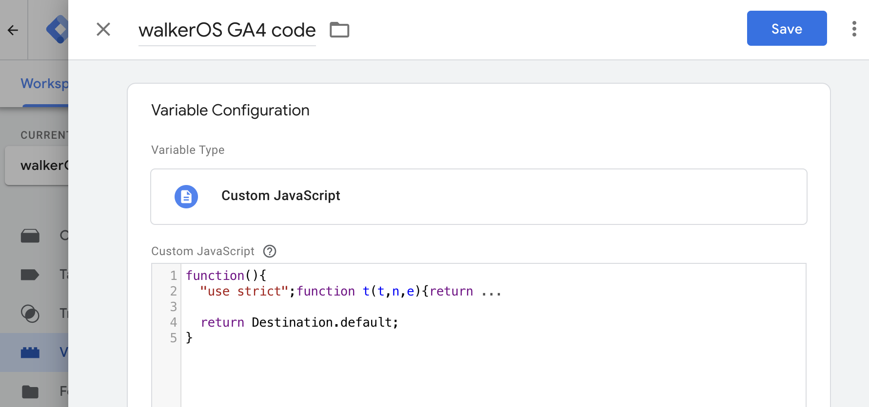 walkerOS GTM Tag Template destination code