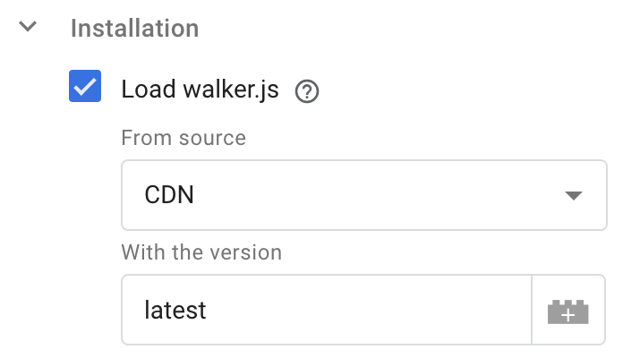walkerOS GTM Tag Template load CDN